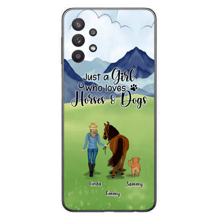 Personalized Horse & Dog Phone Case - Gift Idea For Horse/Dog Lovers With Up To 2 Horses And 4 Dogs - Just A Girl Who Loves Horses & Dogs - Cases For iPhone & Samsung