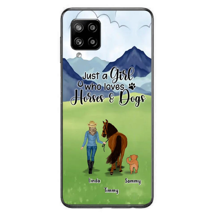 Personalized Horse & Dog Phone Case - Gift Idea For Horse/Dog Lovers With Up To 2 Horses And 4 Dogs - Just A Girl Who Loves Horses & Dogs - Cases For iPhone & Samsung
