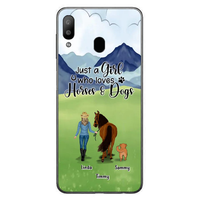 Personalized Horse & Dog Phone Case - Gift Idea For Horse/Dog Lovers With Up To 2 Horses And 4 Dogs - Just A Girl Who Loves Horses & Dogs - Cases For iPhone & Samsung