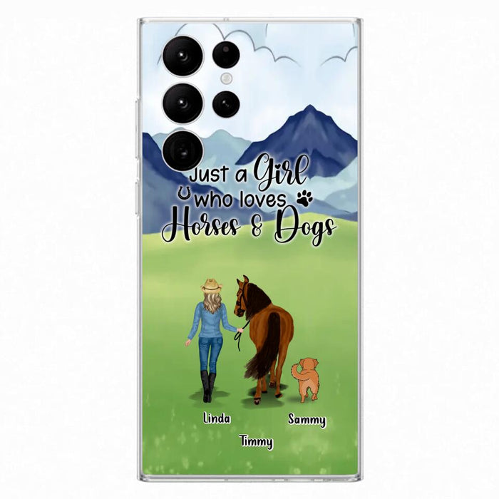 Personalized Horse & Dog Phone Case - Gift Idea For Horse/Dog Lovers With Up To 2 Horses And 4 Dogs - Just A Girl Who Loves Horses & Dogs - Cases For iPhone & Samsung