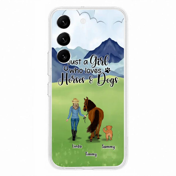 Personalized Horse & Dog Phone Case - Gift Idea For Horse/Dog Lovers With Up To 2 Horses And 4 Dogs - Just A Girl Who Loves Horses & Dogs - Cases For iPhone & Samsung