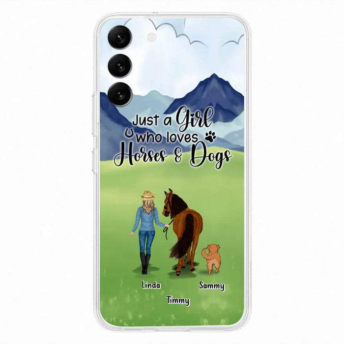 Personalized Horse & Dog Phone Case - Gift Idea For Horse/Dog Lovers With Up To 2 Horses And 4 Dogs - Just A Girl Who Loves Horses & Dogs - Cases For iPhone & Samsung