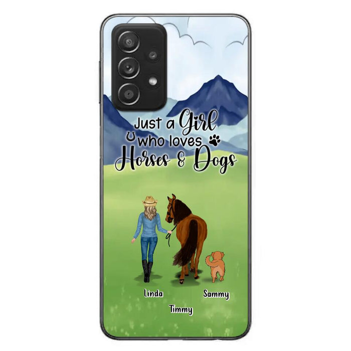 Personalized Horse & Dog Phone Case - Gift Idea For Horse/Dog Lovers With Up To 2 Horses And 4 Dogs - Just A Girl Who Loves Horses & Dogs - Cases For iPhone & Samsung