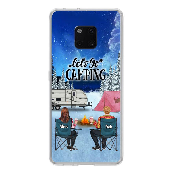 Personalized Christmas Camping Phone Case - Christmas Gift For Family/Couple/Camping Lover - Up to 2 Kids and 3 Pets - Let's Go Camping - Case For Xiaomi, Oppo And Huawei