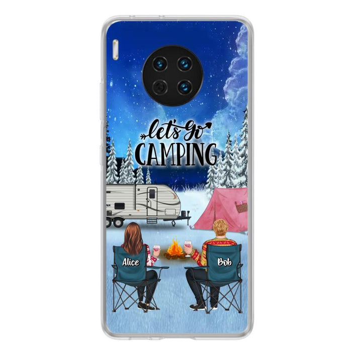 Personalized Christmas Camping Phone Case - Christmas Gift For Family/Couple/Camping Lover - Up to 2 Kids and 3 Pets - Let's Go Camping - Case For Xiaomi, Oppo And Huawei
