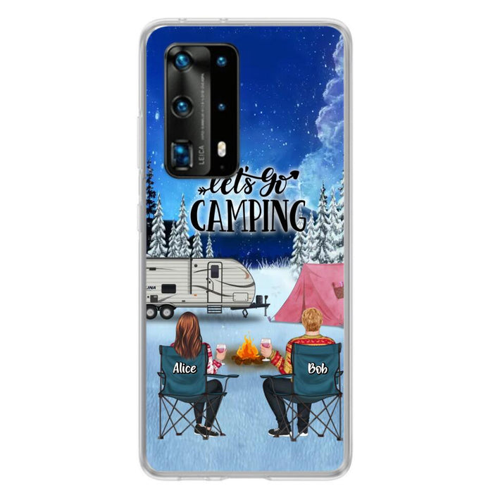 Personalized Christmas Camping Phone Case - Christmas Gift For Family/Couple/Camping Lover - Up to 2 Kids and 3 Pets - Let's Go Camping - Case For Xiaomi, Oppo And Huawei