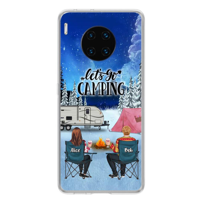 Personalized Christmas Camping Phone Case - Christmas Gift For Family/Couple/Camping Lover - Up to 2 Kids and 3 Pets - Let's Go Camping - Case For Xiaomi, Oppo And Huawei