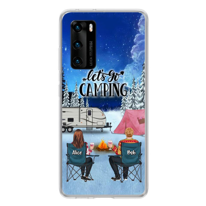 Personalized Christmas Camping Phone Case - Christmas Gift For Family/Couple/Camping Lover - Up to 2 Kids and 3 Pets - Let's Go Camping - Case For Xiaomi, Oppo And Huawei