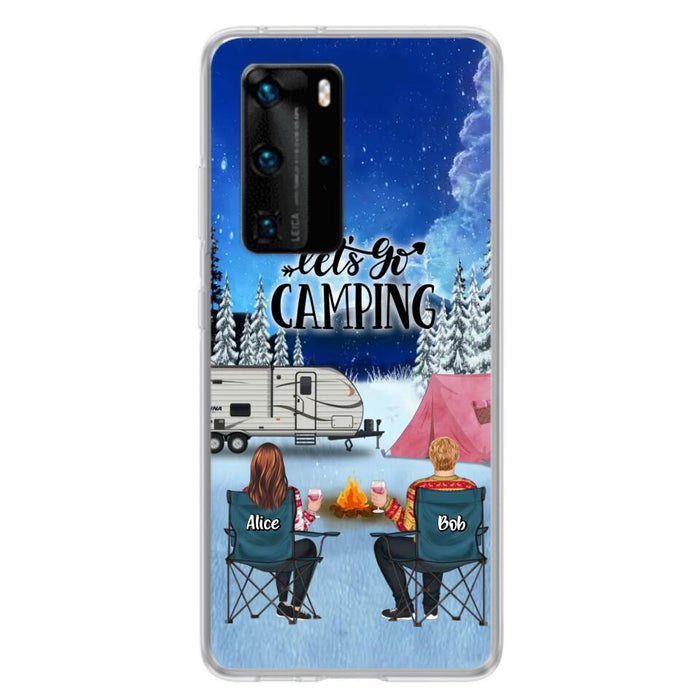 Personalized Christmas Camping Phone Case - Christmas Gift For Family/Couple/Camping Lover - Up to 2 Kids and 3 Pets - Let's Go Camping - Case For Xiaomi, Oppo And Huawei