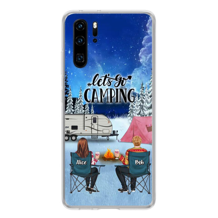 Personalized Christmas Camping Phone Case - Christmas Gift For Family/Couple/Camping Lover - Up to 2 Kids and 3 Pets - Let's Go Camping - Case For Xiaomi, Oppo And Huawei