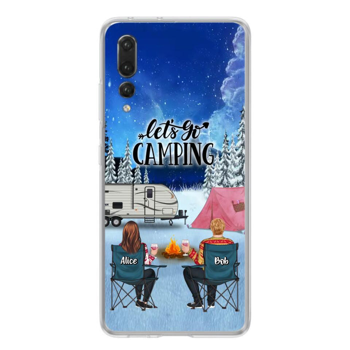 Personalized Christmas Camping Phone Case - Christmas Gift For Family/Couple/Camping Lover - Up to 2 Kids and 3 Pets - Let's Go Camping - Case For Xiaomi, Oppo And Huawei