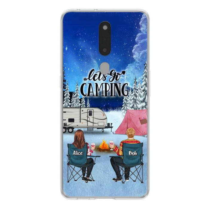 Personalized Christmas Camping Phone Case - Christmas Gift For Family/Couple/Camping Lover - Up to 2 Kids and 3 Pets - Let's Go Camping - Case For Xiaomi, Oppo And Huawei