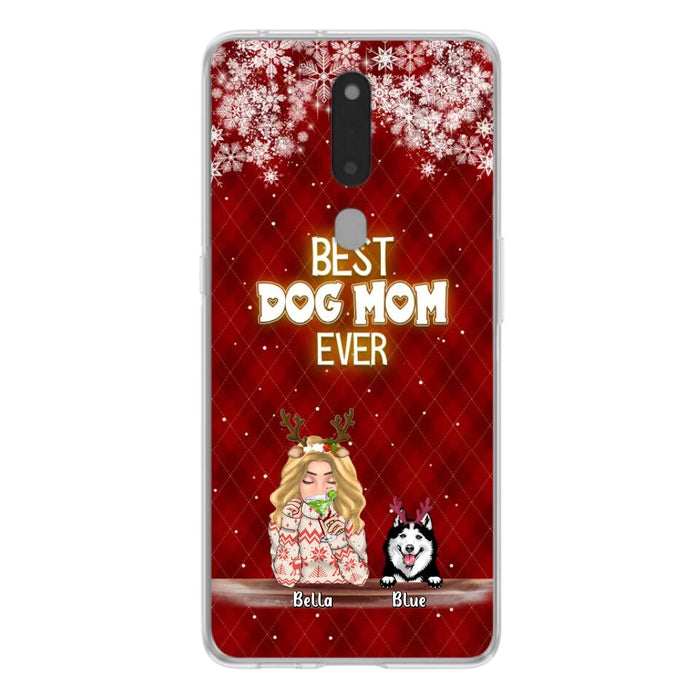 Personalized Christmas Dog Mom Phone Case - Up to 5 Dogs - Christmas Gift Idea For Dog Mom/ Dog Lover - Best Dog Mom Ever - Case For Xiaomi, Oppo And Huawei