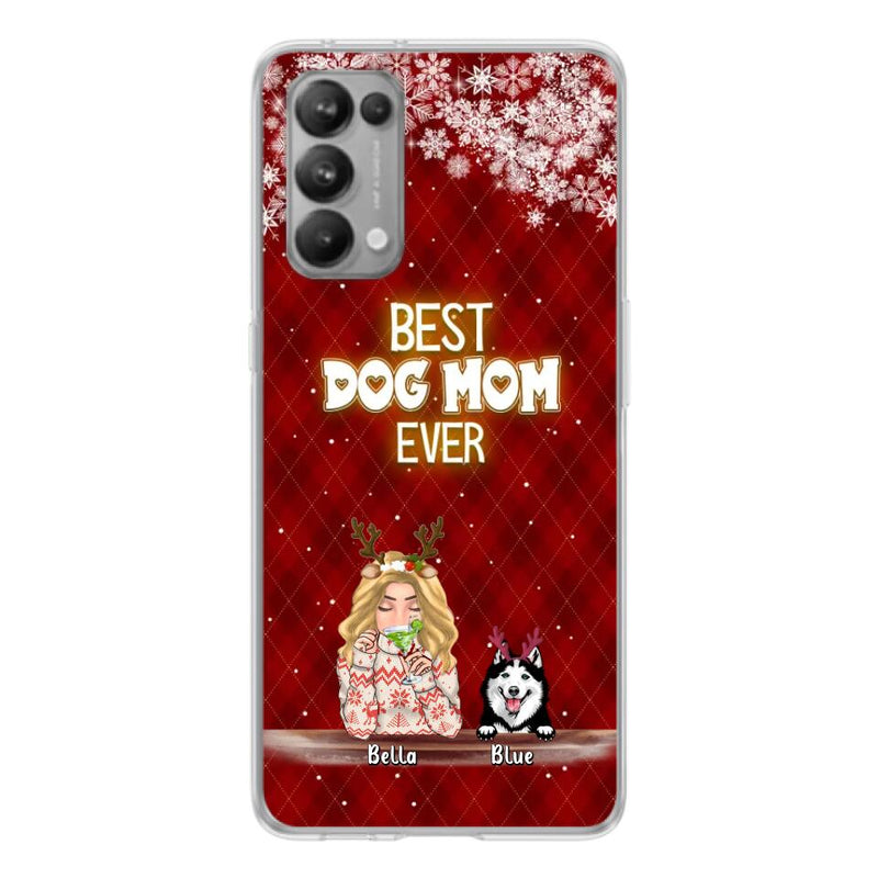 Personalized Christmas Dog Mom Phone Case - Up to 5 Dogs - Christmas Gift Idea For Dog Mom/ Dog Lover - Best Dog Mom Ever - Case For Xiaomi, Oppo And Huawei