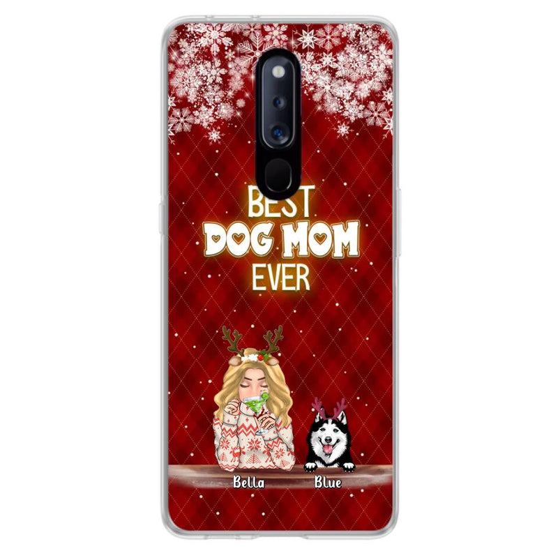 Personalized Christmas Dog Mom Phone Case - Up to 5 Dogs - Christmas Gift Idea For Dog Mom/ Dog Lover - Best Dog Mom Ever - Case For Xiaomi, Oppo And Huawei