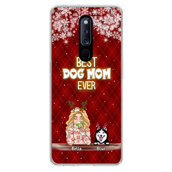Personalized Christmas Dog Mom Phone Case - Up to 5 Dogs - Christmas Gift Idea For Dog Mom/ Dog Lover - Best Dog Mom Ever - Case For Xiaomi, Oppo And Huawei