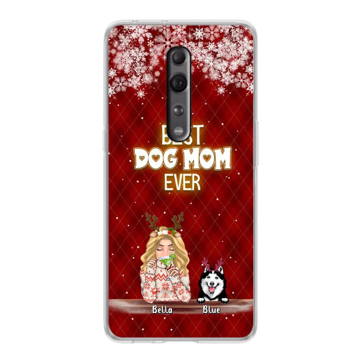 Personalized Christmas Dog Mom Phone Case - Up to 5 Dogs - Christmas Gift Idea For Dog Mom/ Dog Lover - Best Dog Mom Ever - Case For Xiaomi, Oppo And Huawei
