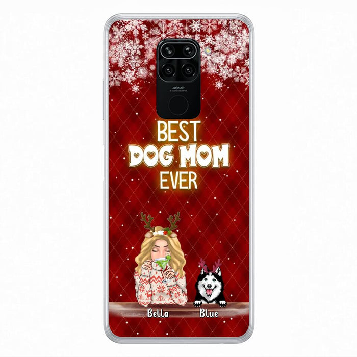 Personalized Christmas Dog Mom Phone Case - Up to 5 Dogs - Christmas Gift Idea For Dog Mom/ Dog Lover - Best Dog Mom Ever - Case For Xiaomi, Oppo And Huawei
