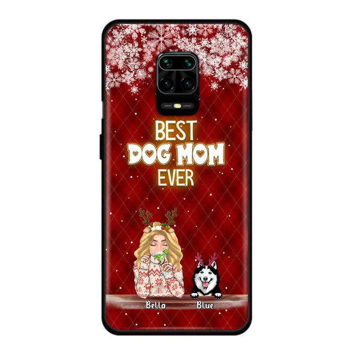 Personalized Christmas Dog Mom Phone Case - Up to 5 Dogs - Christmas Gift Idea For Dog Mom/ Dog Lover - Best Dog Mom Ever - Case For Xiaomi, Oppo And Huawei