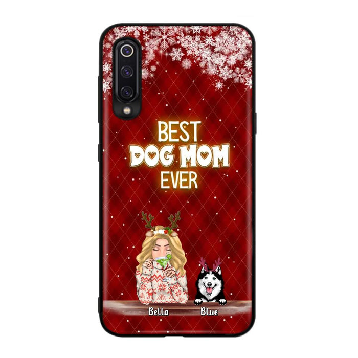 Personalized Christmas Dog Mom Phone Case - Up to 5 Dogs - Christmas Gift Idea For Dog Mom/ Dog Lover - Best Dog Mom Ever - Case For Xiaomi, Oppo And Huawei