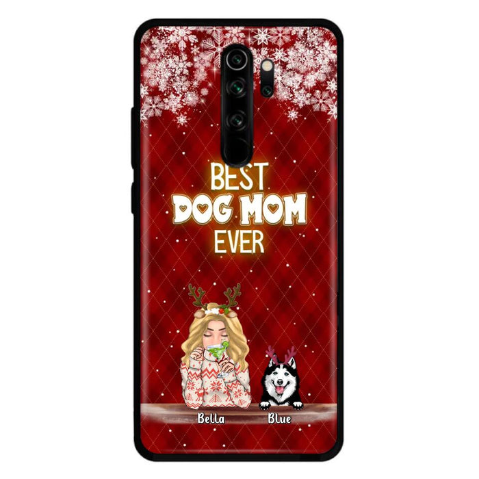 Personalized Christmas Dog Mom Phone Case - Up to 5 Dogs - Christmas Gift Idea For Dog Mom/ Dog Lover - Best Dog Mom Ever - Case For Xiaomi, Oppo And Huawei