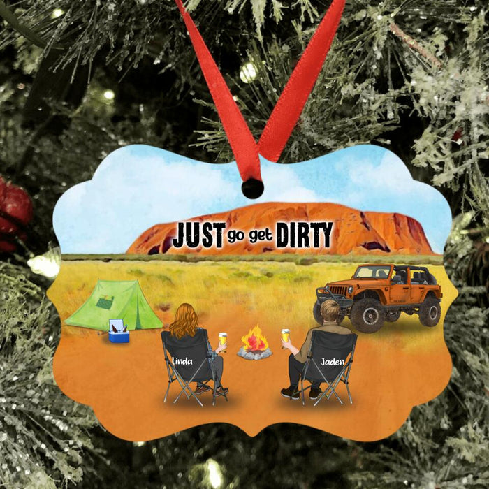 Personalized Offroads SUVs Ornament - Couple With Up to 3 Pets - Gift for Couple, Off-road Lovers