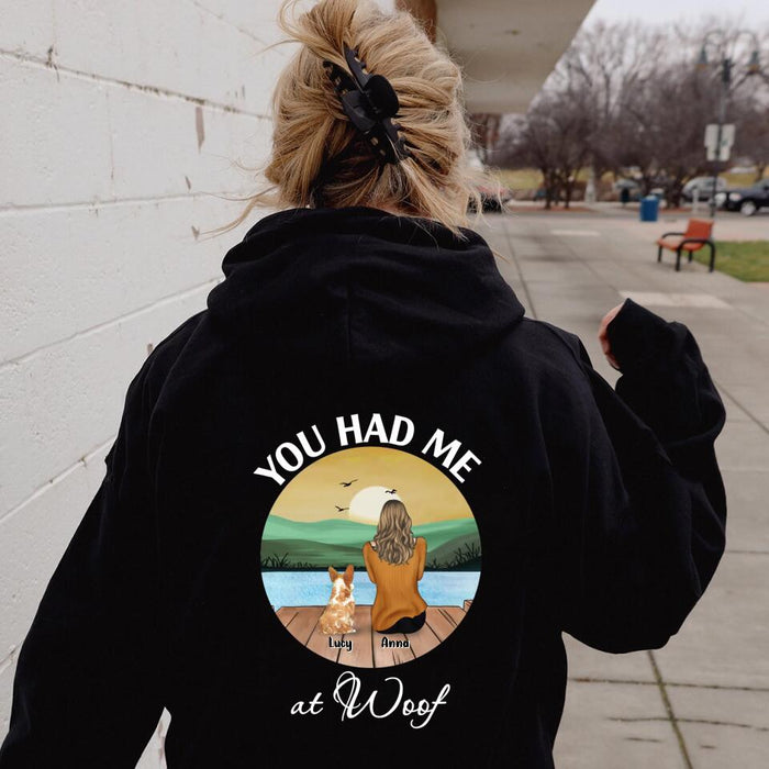 Personalized Dog Mom/Dog Dad T-shirt/Hoodie - Gifts For Dog Lover With Up to 4 Dogs - You Had Me At Woof