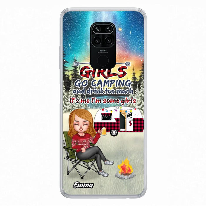 Personalized Xmas Camping Girl Phone Case - Christmas Gift For Camping Lover - Up to 3 Dogs - Some Girls Go Camping And Drink Too Much - Case For Xiaomi, Oppo And Huawei