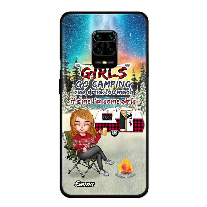 Personalized Xmas Camping Girl Phone Case - Christmas Gift For Camping Lover - Up to 3 Dogs - Some Girls Go Camping And Drink Too Much - Case For Xiaomi, Oppo And Huawei