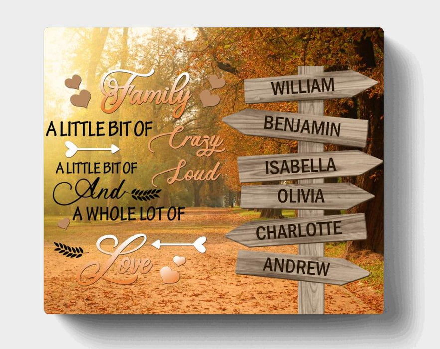Personalized Family Name Canvas With Multiple Background - Family Wall Art - Family A Little Bit Of Crazy - BY5WT2