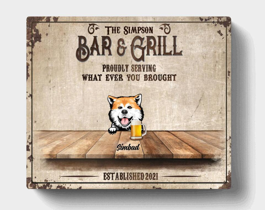 Personalized Grilling Canvas - Up to 6 Dogs - Family Name - 856IAJ