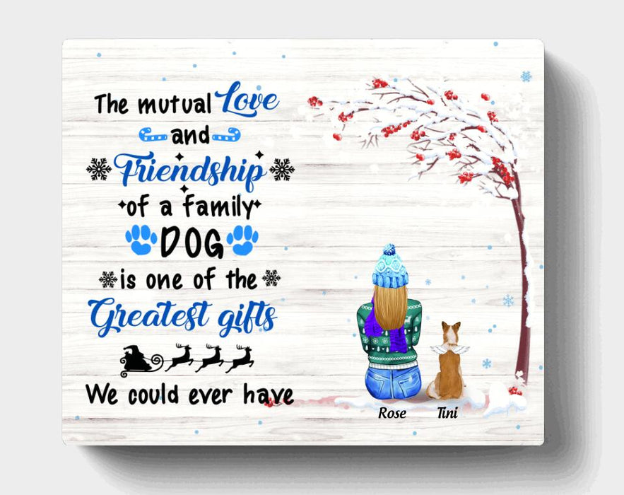 Personalized Memorial Dog Winter Canvas - Mom With Up to 4 Dogs - Best Gift For Dog Lover - 8ALLOF