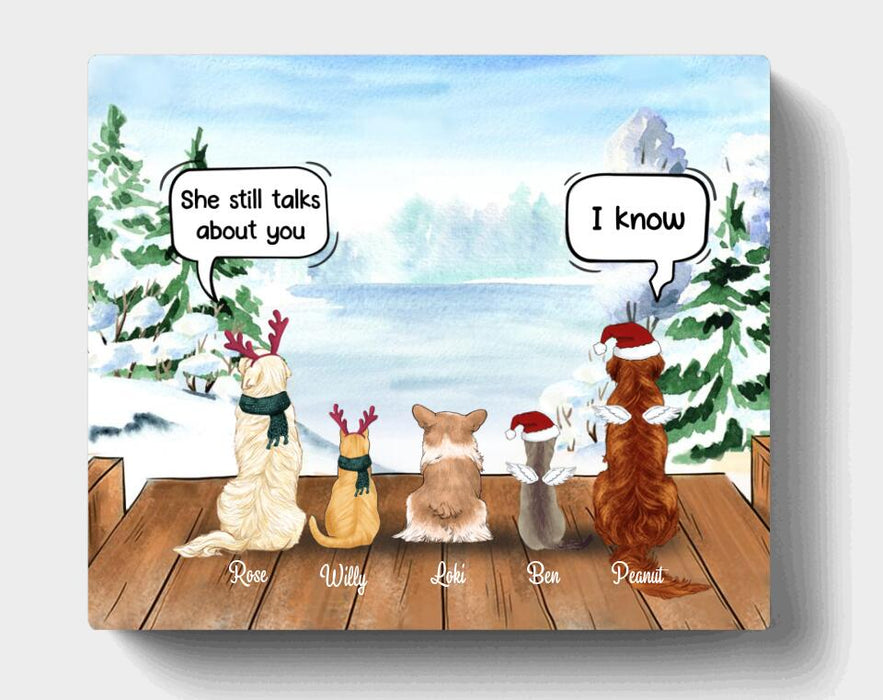 Personalized Dog Memorial Horizontal Canvas - Up to 5 Dogs - Best Gift For Dog Lover