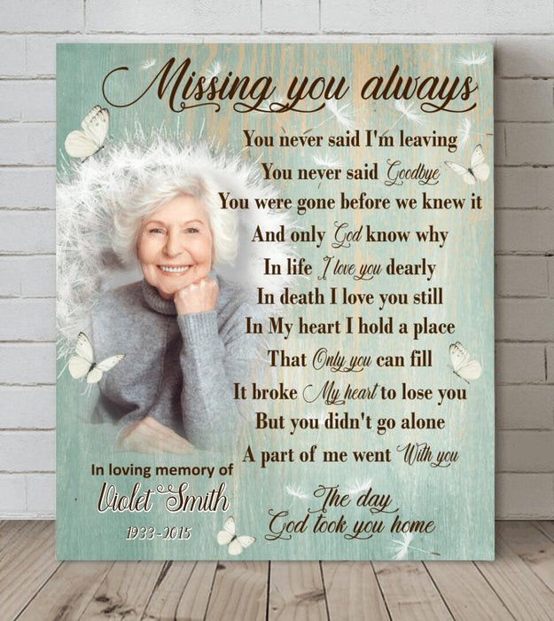 Personalized Remembrance Canvas - Missing You Always - GTWDM6