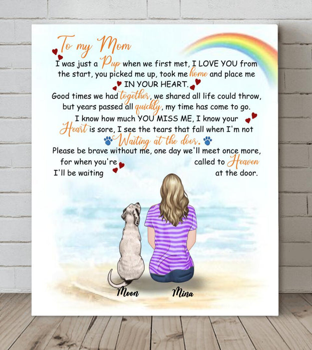 Personalized Memorial Dog Canvas - Single Parent With Up to 4 Dogs- Memorial Gift For Dogs Lovers - M04NKJ