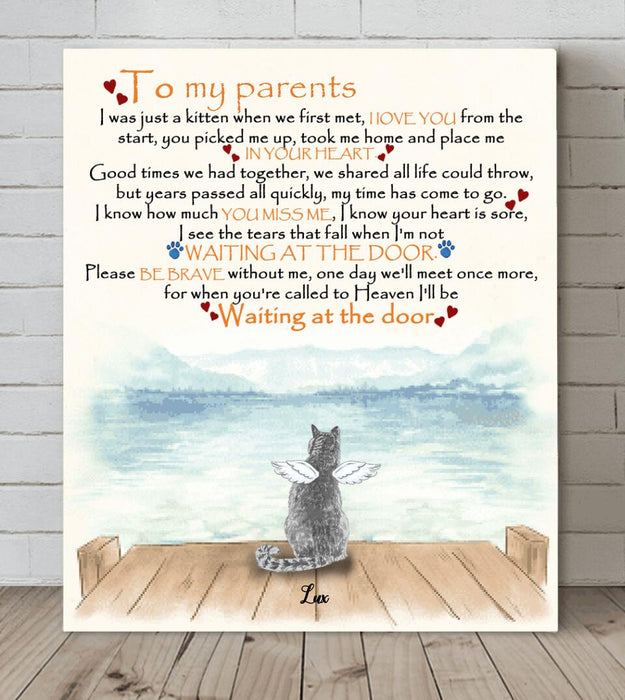 Personalized Memorial Cat Canvas - Parents With Up to 6 Cats- Memorial Gift For Cats Lovers - M04NKJ