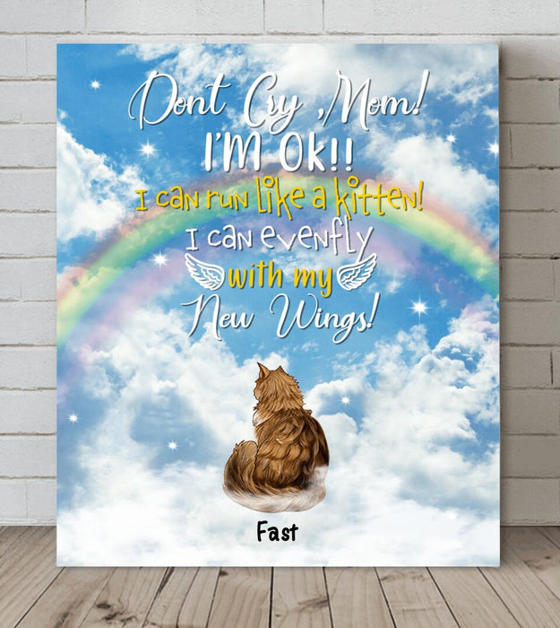 Personalized Cat Canvas - Up to 5 Cats - Gift For Cat Lover - Don't Cry, Mom