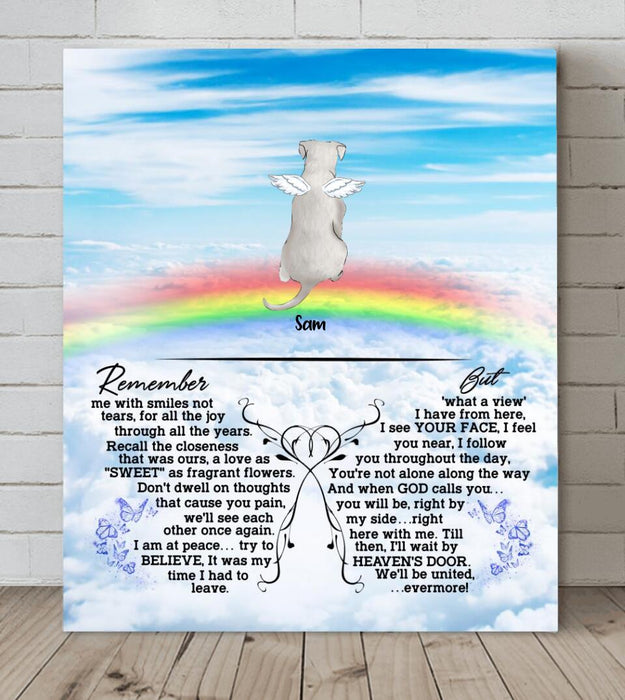 Personalized Memorial Pets Canvas - Up to 5 Pets - Memorial Gift For Dog Lovers/Cat Lovers - Remember me with smiles not tears - AXSIO5