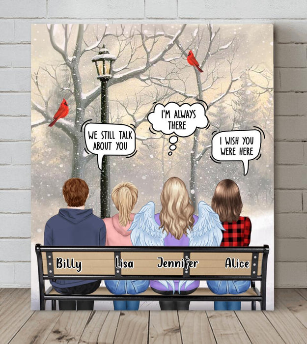 Personalized Memorial Family Vertical Canvas - Daughters/Sons With Mom/Dad - Memorial Gift For Family Members - We Still Talk About You