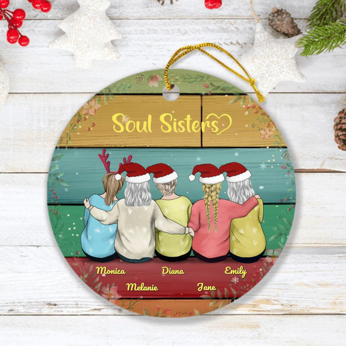 Personalized Best Friends Christmas Ornament - Christmas Gift idea for Besties - Up to 5 Girls