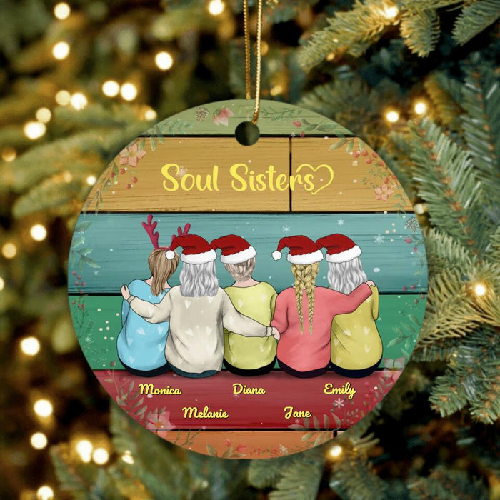 Personalized Best Friends Christmas Ornament - Christmas Gift idea for Besties - Up to 5 Girls