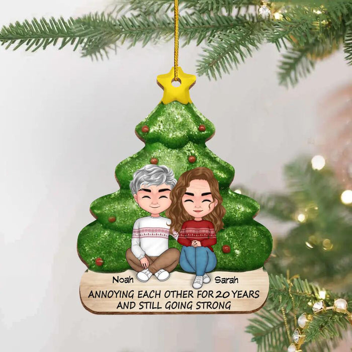 Personalized Christmas Couple Wooden Ornament - Christmas Gift Idea For Couple - Annoying Each Other For 20 Years And Still Going Strong