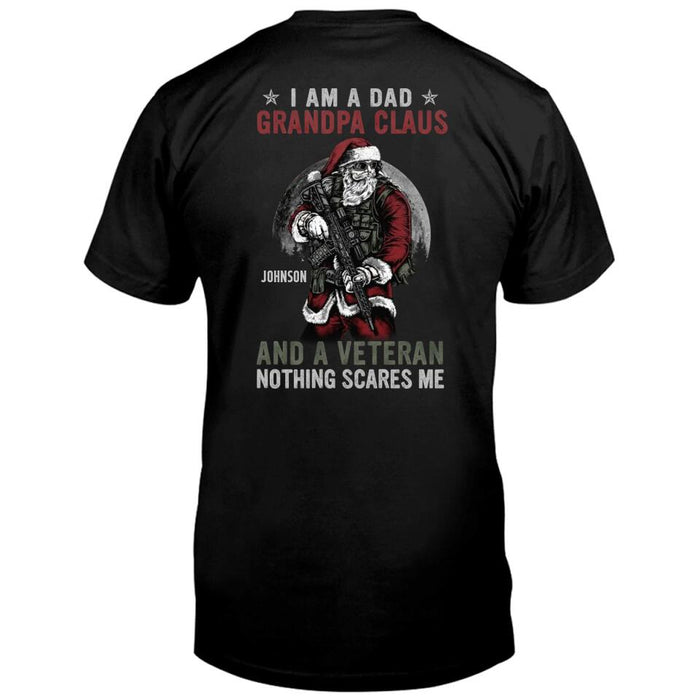 Personalized Veteran Christmas T-Shirt - Christmas Gift Idea For Dad/Grandpa/Veteran - I Am A Dad Grandpa Claus And A Veteran
