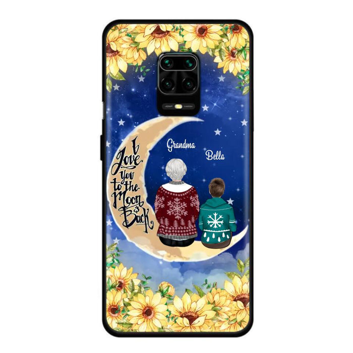 Personalized Grandma & Grandchilds Sitting On Moon Phone Case - Up to 3 Kids - Gift Idea For Grandma - I Love You To The Moon And Back - Cases For Oppo, Xiaomi & Huawei