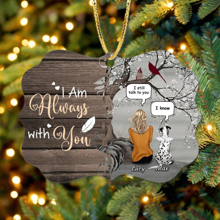 Personalized Memorial Pet Mom Rectangle Wooden Ornament - Gift Idea For Dog/Cat Lovers - Up to 4 Dogs/Cats - I Am Always With You