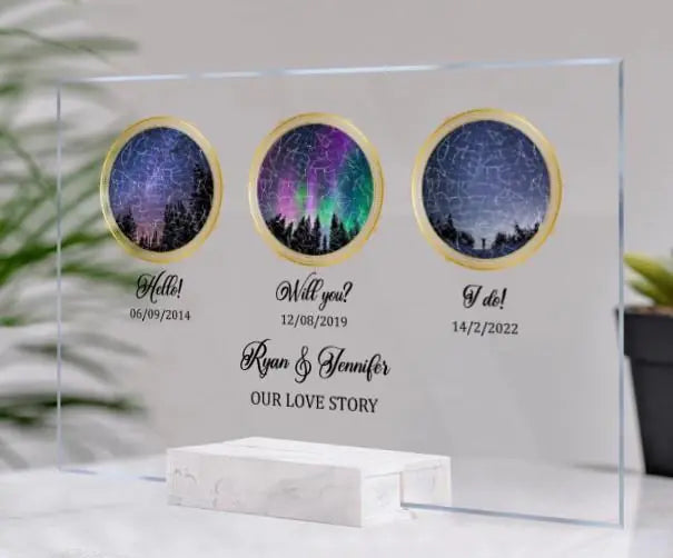 Personalized Couple Star Map Acrylic Plaque - Gift Idea For Couple - Our Love Story