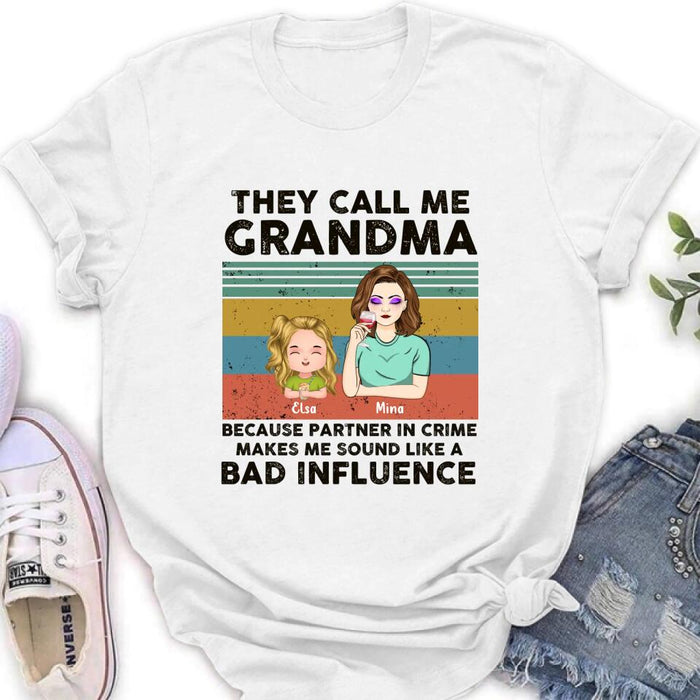 Personalized Grandpa/Grandma T-shirt/Long Sleeve/Sweatshirt/Hoodie - Gift Idea For Grandparents - Up to 7 Kids - They Call Me Grandma