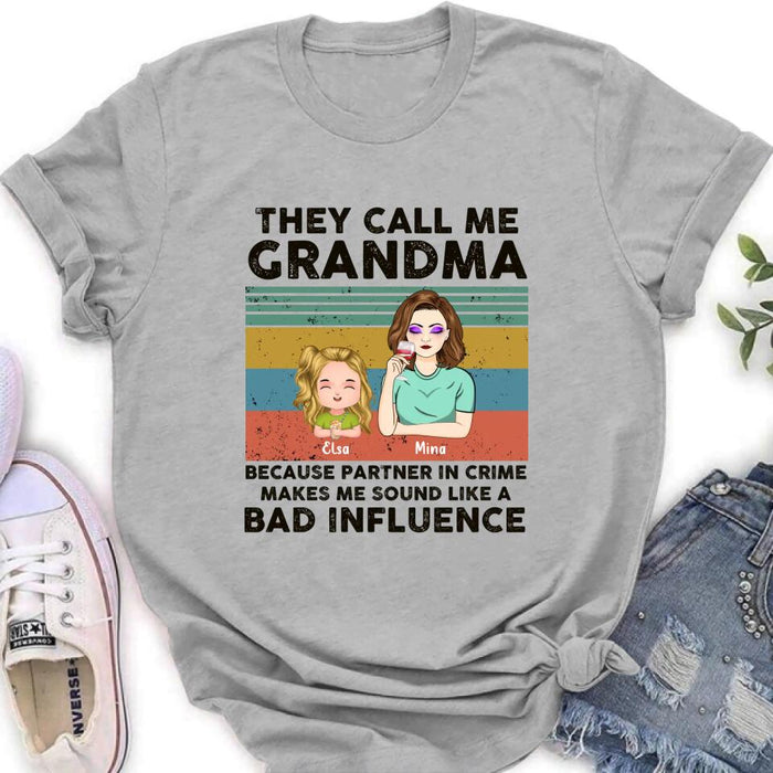 Personalized Grandpa/Grandma T-shirt/Long Sleeve/Sweatshirt/Hoodie - Gift Idea For Grandparents - Up to 7 Kids - They Call Me Grandma