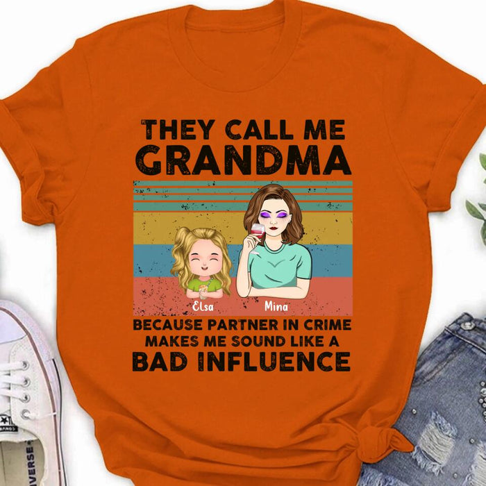 Personalized Grandpa/Grandma T-shirt/Long Sleeve/Sweatshirt/Hoodie - Gift Idea For Grandparents - Up to 7 Kids - They Call Me Grandma