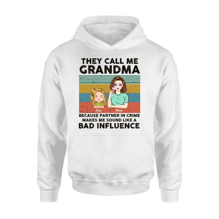Personalized Grandpa/Grandma T-shirt/Long Sleeve/Sweatshirt/Hoodie - Gift Idea For Grandparents - Up to 7 Kids - They Call Me Grandma